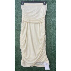 Courecrop Mini Dress Women White Cream Sleeveless NWT Size Medium Zip Back